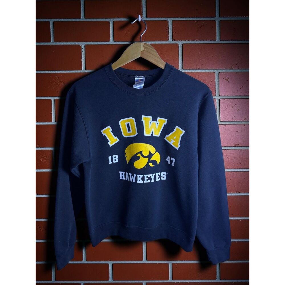 Iowa Hawkeyes Jerzees Crewneck Sweatshirt Men's Small Black NCAA